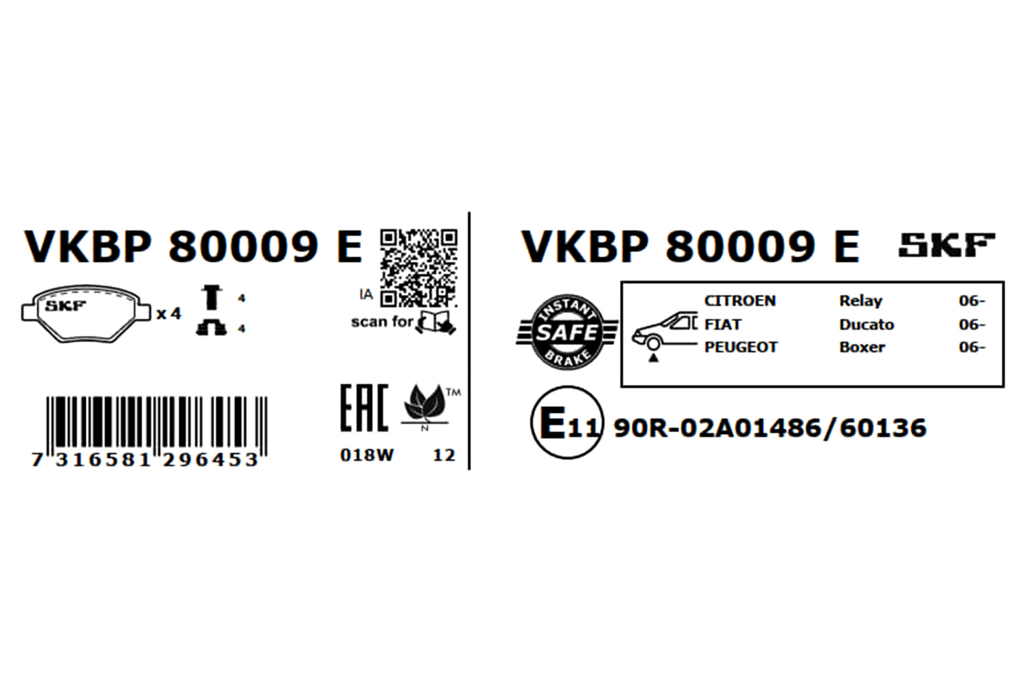 Placute frana SKF VKBP80009E